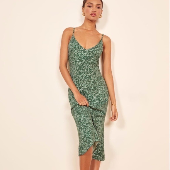 Reformation | Dresses | Reformation Alexandra Green Floral Dress | Poshmark